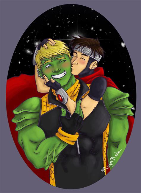 Superhero couple Wiccan and Hulkling